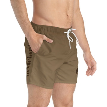Swim Trunks — InMelanin Brown Afro Logo Beach Shorts