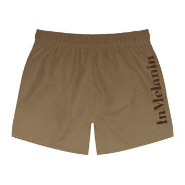 Swim Trunks — InMelanin Brown Afro Logo Beach Shorts