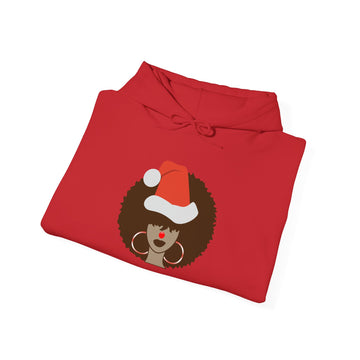 Festive Afro Santa Sweatshirt, Cozy Holiday Hoodie, Christmas Gift, Unisex Sweatshirt, Afrocentric Apparel, Winter Fashion