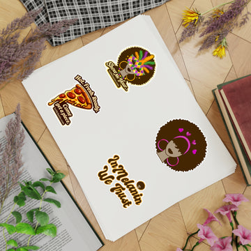 Melanin Pride Sticker Sheet Bundle — 5pc Afro & Inspirational Vinyl Stickers