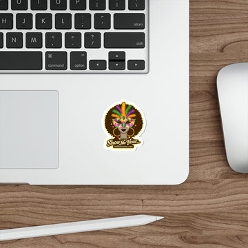 Mardi Gras Meli Die-Cut Sticker — "Show Me Your..." Afrocentric Carnival Design