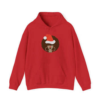 Festive Afro Santa Sweatshirt, Cozy Holiday Hoodie, Christmas Gift, Unisex Sweatshirt, Afrocentric Apparel, Winter Fashion