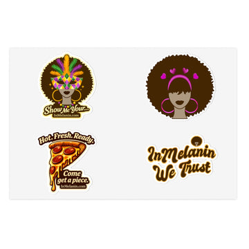 Melanin Pride Sticker Sheet Bundle — 5pc Afro & Inspirational Vinyl Stickers