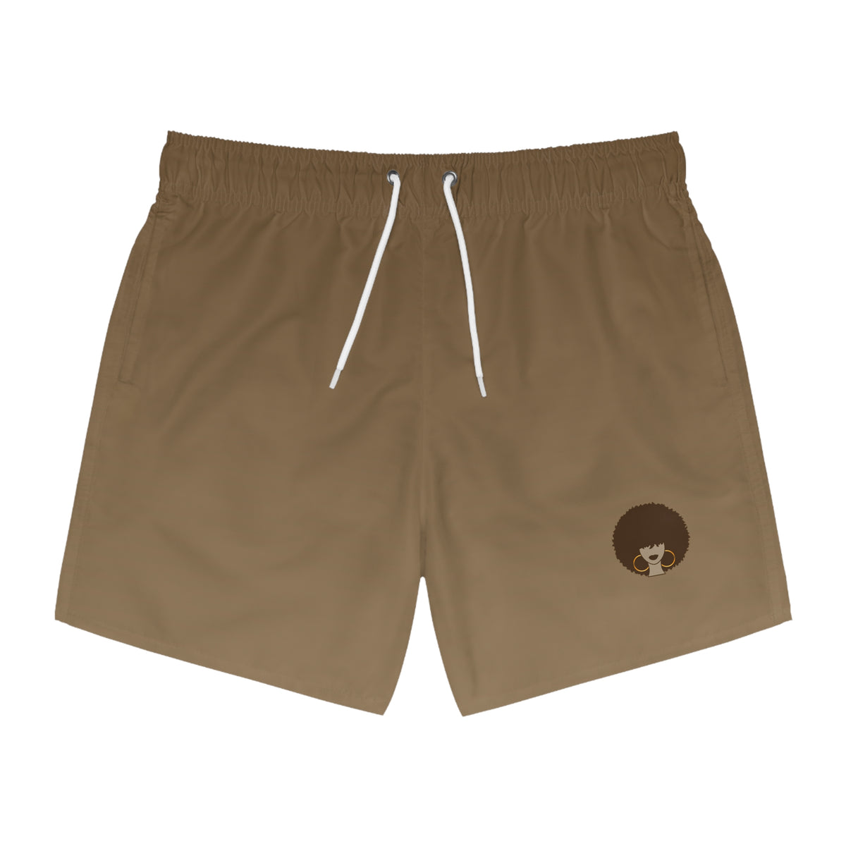 Swim Trunks — InMelanin Brown Afro Logo Beach Shorts