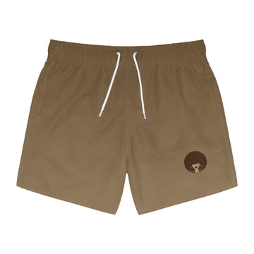Swim Trunks — InMelanin Brown Afro Logo Beach Shorts
