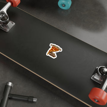 Pizza Slice Die-Cut Sticker — "Hot. Fresh. Ready. Come get a piece."
