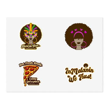 Melanin Pride Sticker Sheet Bundle — 5pc Afro & Inspirational Vinyl Stickers