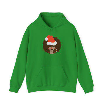Festive Afro Santa Sweatshirt, Cozy Holiday Hoodie, Christmas Gift, Unisex Sweatshirt, Afrocentric Apparel, Winter Fashion