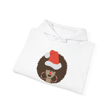 Festive Afro Santa Sweatshirt, Cozy Holiday Hoodie, Christmas Gift, Unisex Sweatshirt, Afrocentric Apparel, Winter Fashion