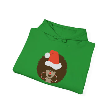 Festive Afro Santa Sweatshirt, Cozy Holiday Hoodie, Christmas Gift, Unisex Sweatshirt, Afrocentric Apparel, Winter Fashion