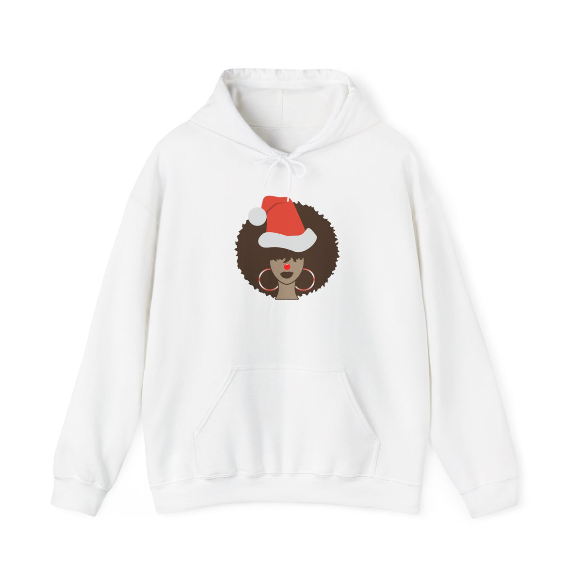 Festive Afro Santa Sweatshirt, Cozy Holiday Hoodie, Christmas Gift, Unisex Sweatshirt, Afrocentric Apparel, Winter Fashion