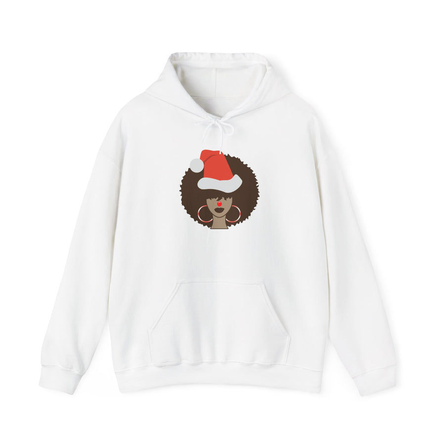Festive Afro Santa Sweatshirt, Cozy Holiday Hoodie, Christmas Gift, Unisex Sweatshirt, Afrocentric Apparel, Winter Fashion